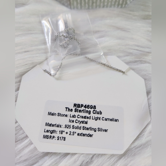 NWT Bomb Party Light Carnelian Ice Crystal .925 Sterling Silver 18" Necklace - Picture 4 of 6